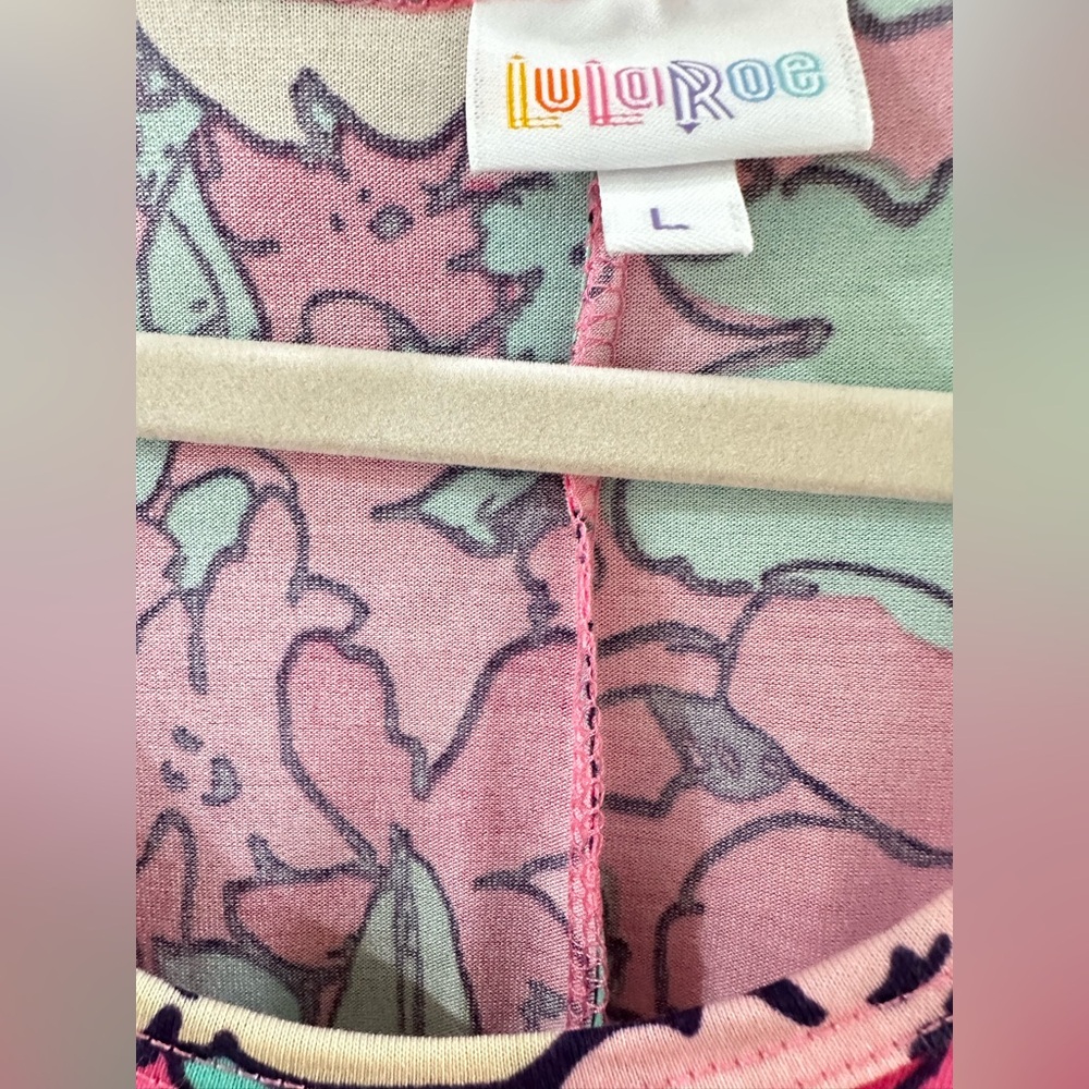 NWT SZ L Dani LuLaRoe Floral Print Maxi Dress in Pink and Yellow - Picture 3 of 7